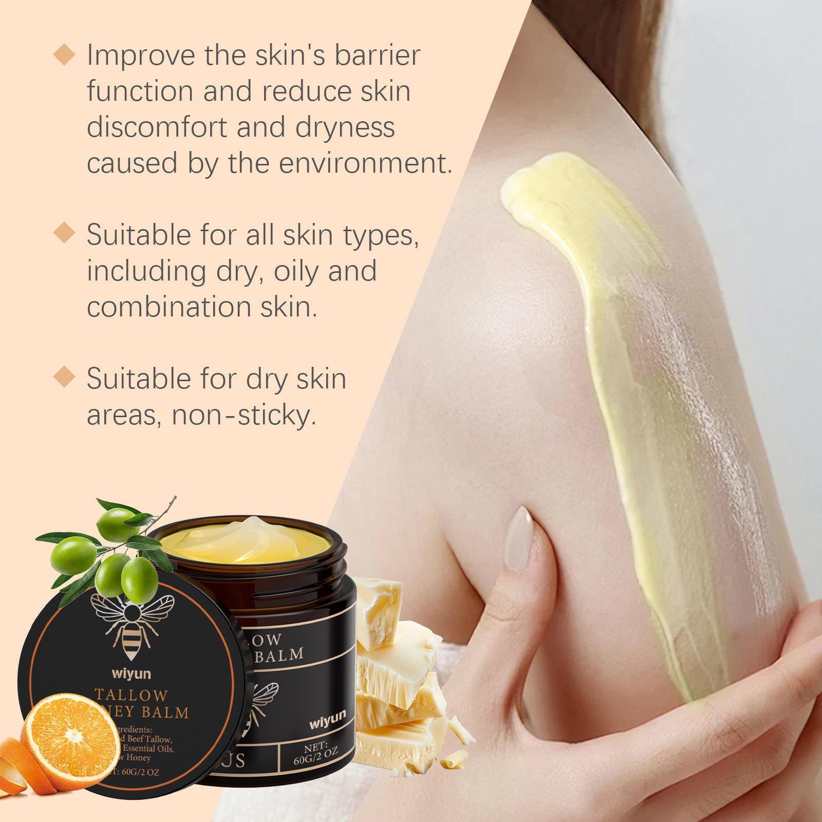 Tallow & Honey Balm - Natural Nourishing Multi-Use Skin Balm