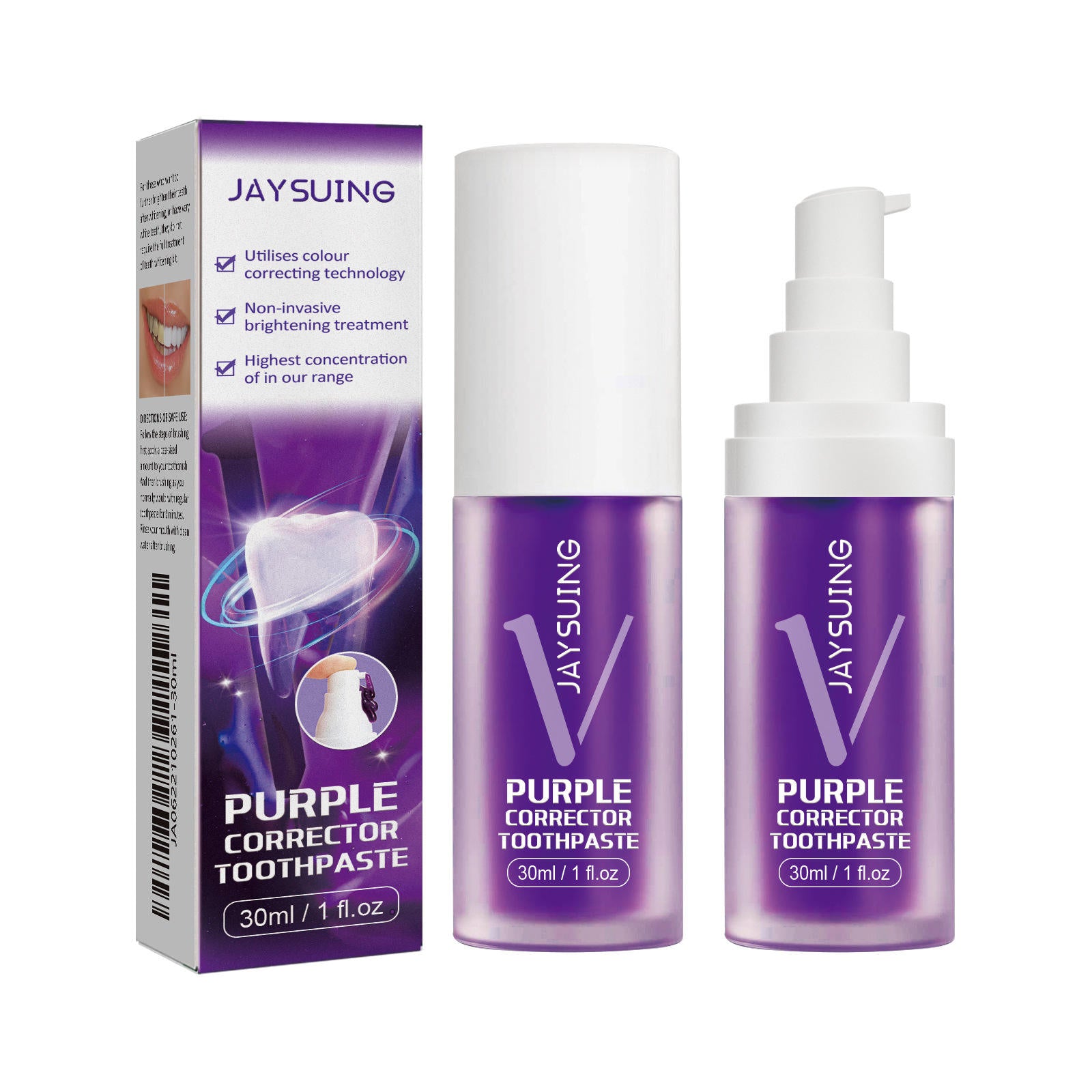 Purple Corrector Toothpaste - Color-Correcting Brightening Toothpaste